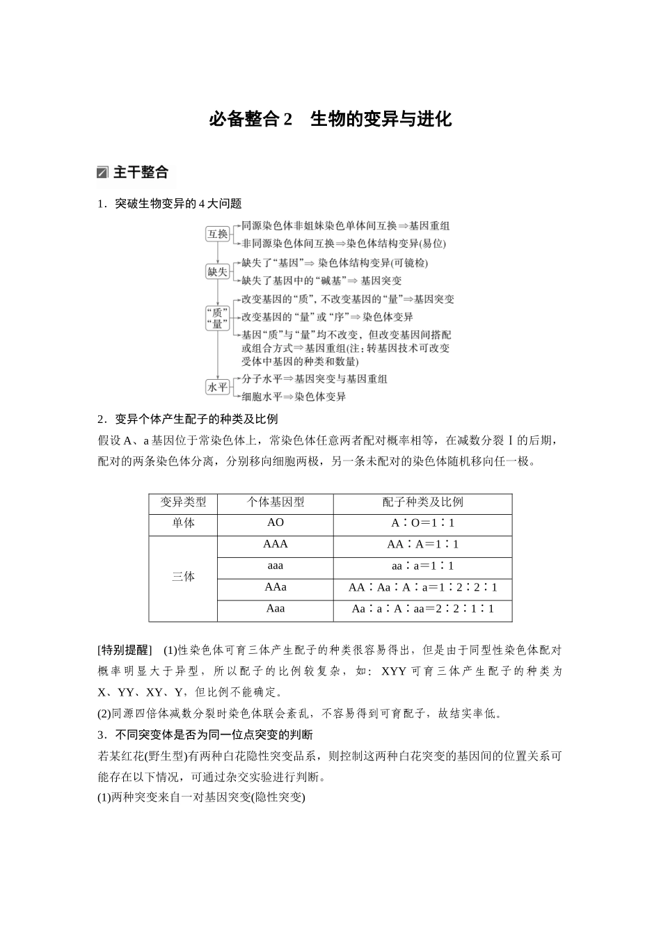 第一部分专题五必备整合2生物的变异与进化.docx_第1页