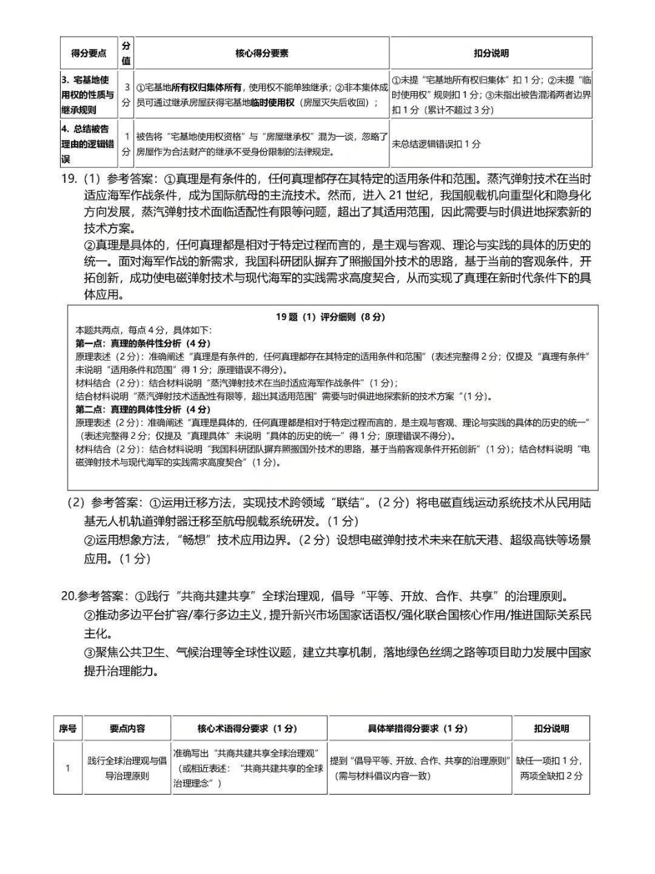 广东梅州市高三总复习质检试卷（2026.3）政治答案.pdf_第3页