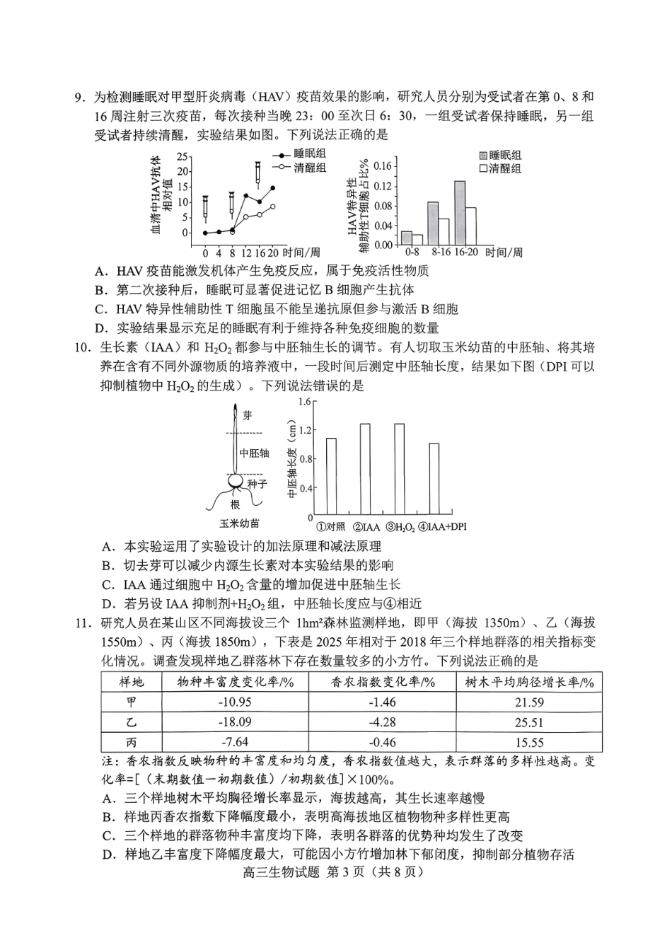 菏泽市2026年高三一模考试生物+答案.pdf_第3页
