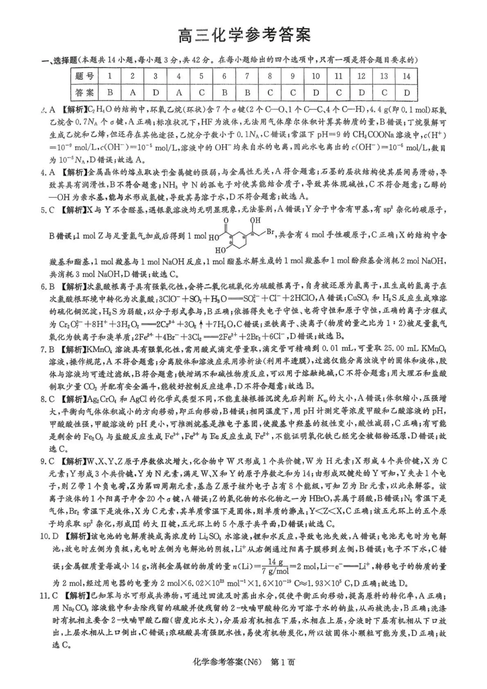 化学【全国前五高中】湖南长沙市长郡中学2026届高三年级月考卷(六)暨2月期末考(2.5-2.6)(1).pdf_第1页