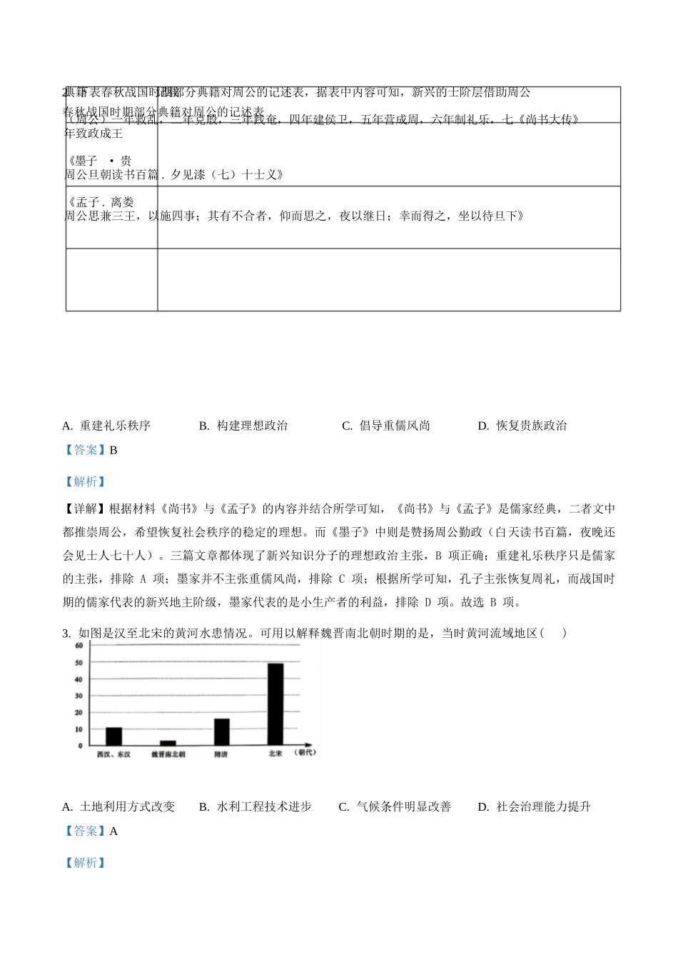 历史(解析版)四川绵阳南山中学2026届高三第六次(3月)教学质量检测(3.1-3.2).docx_第2页