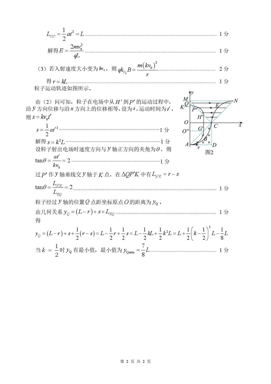 绵阳南山中学高2023级高三第六次教学质量检测物理答案.pdf_第2页