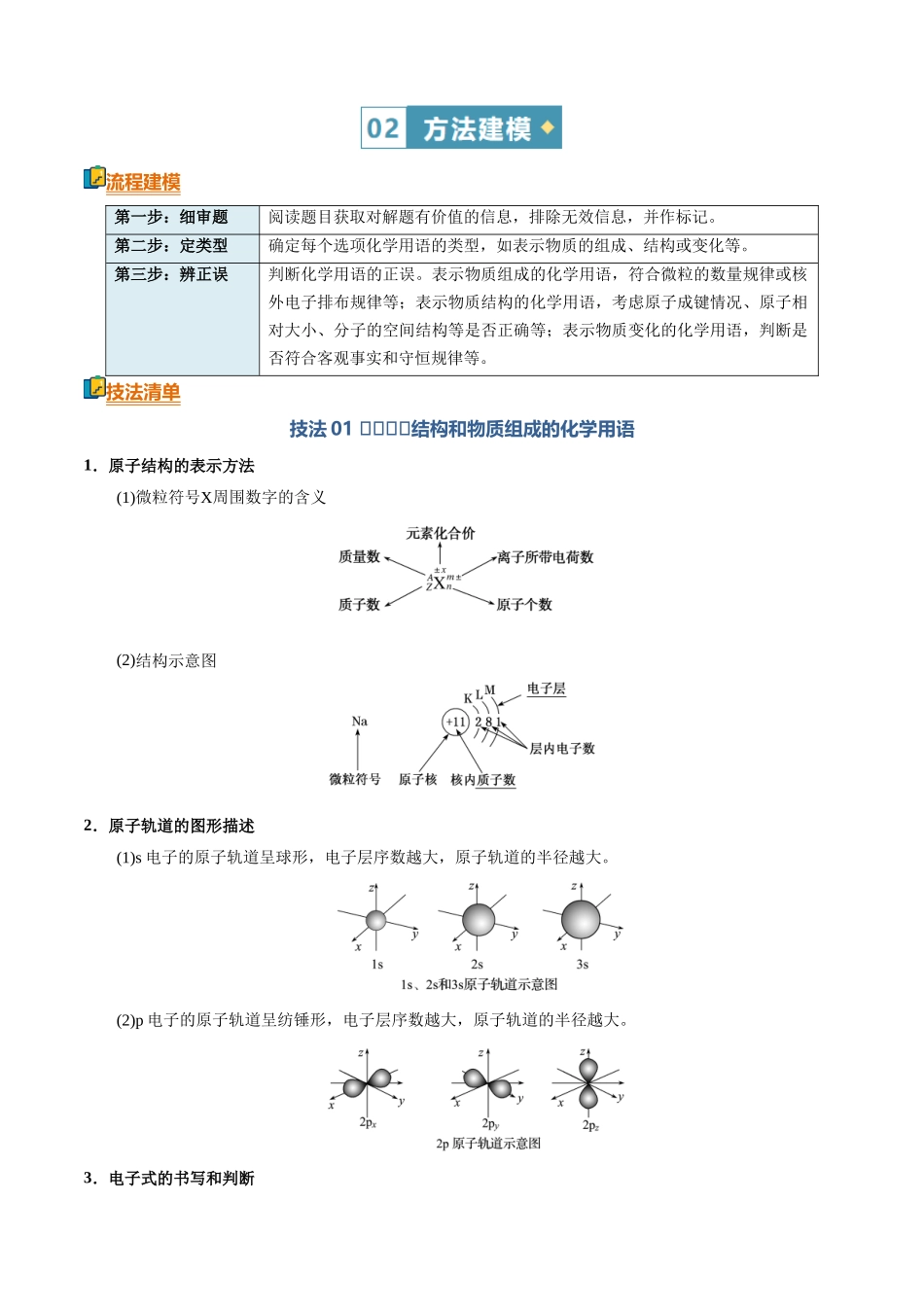 清单01化学用语（知识方法能力清单）（原卷版）.docx_第2页
