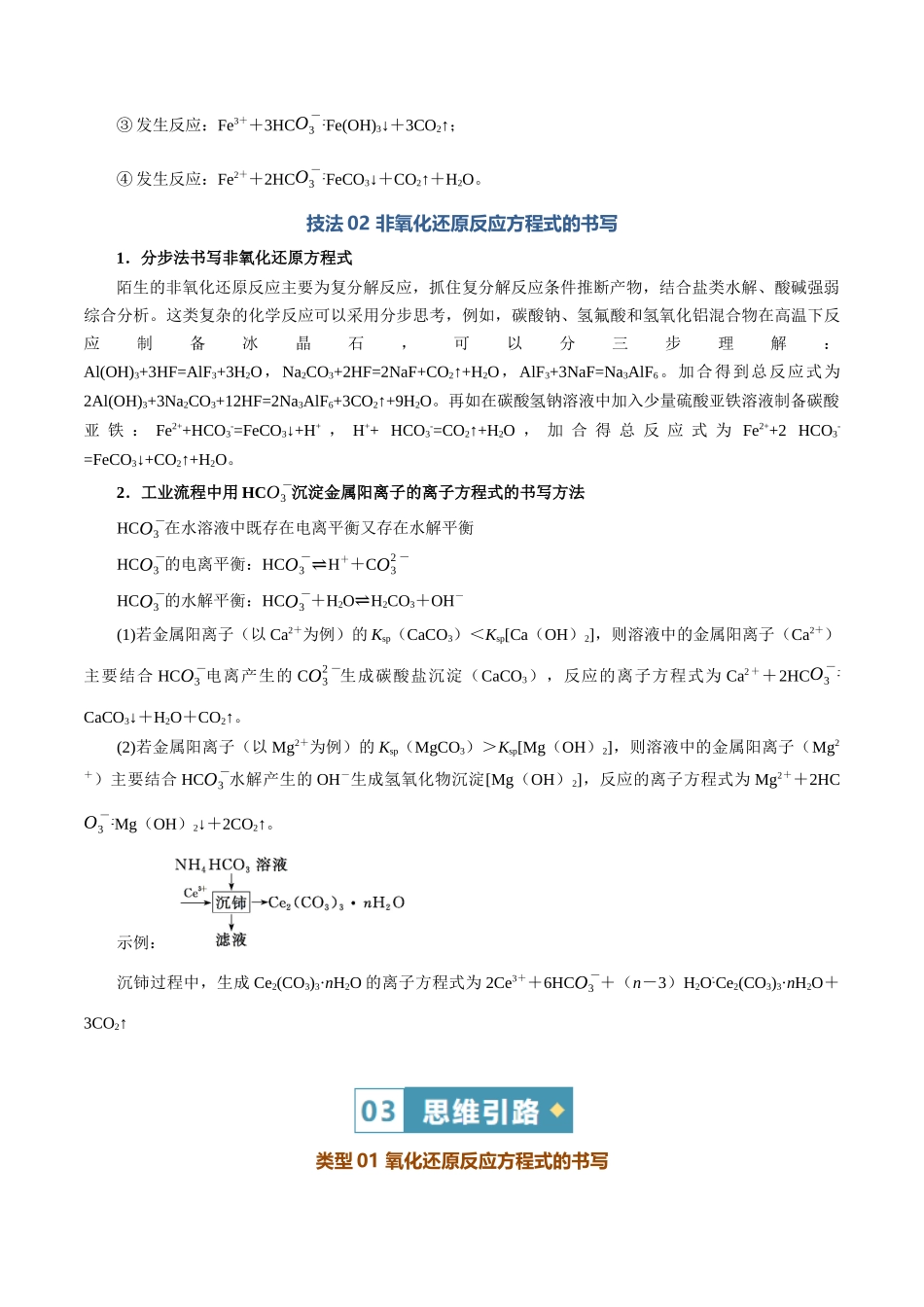 清单02工艺流程中陌生方程式的书写（知识方法能力清单）（原卷版）.docx_第3页