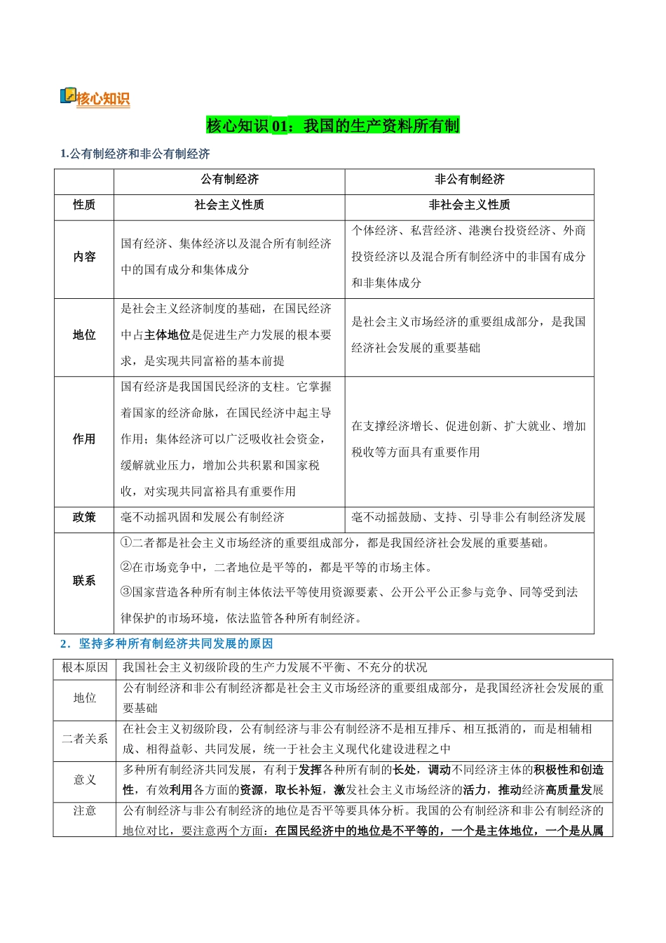 清单03生产资料所有制与经济体制(知识方法能力清单)(全国通用)(解析版).docx_第3页