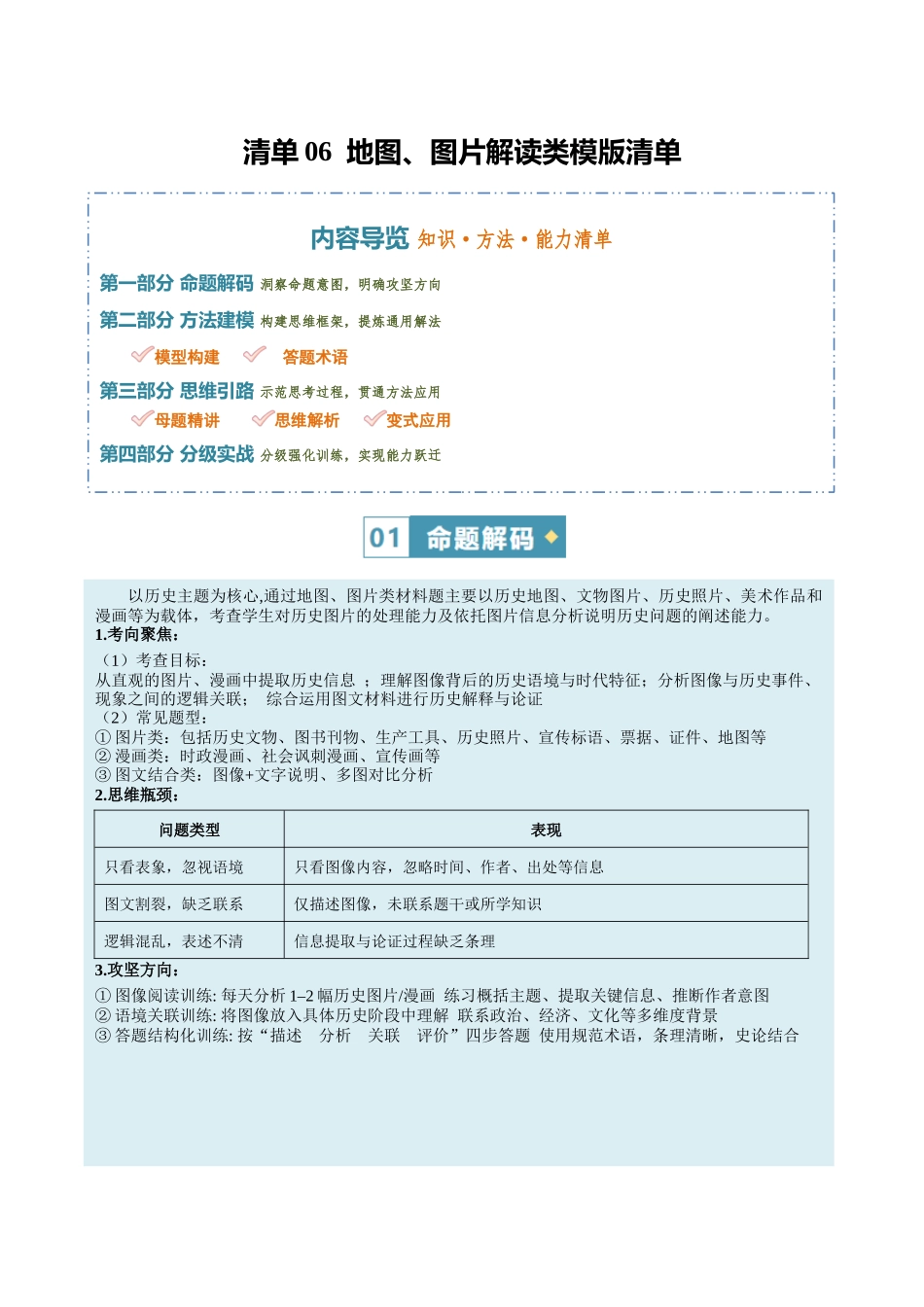 清单06地图、图片类模版清单（方法能力清单）（解析版）.docx_第1页