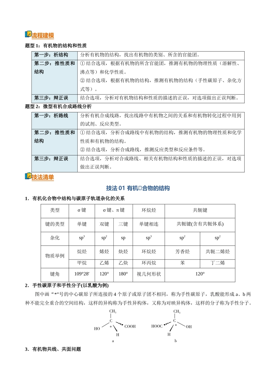 清单06有机物的结构和性质(知识方法能力清单)(全国通用)(解析版).docx_第2页