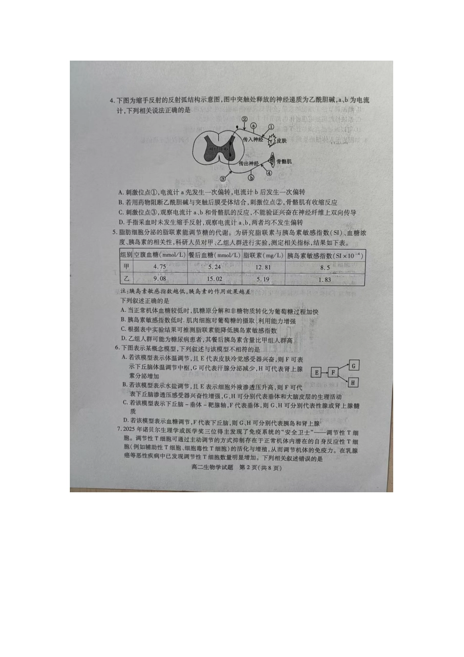 山西运城市2025-2026学年高二上学期期末生物试题.docx_第2页