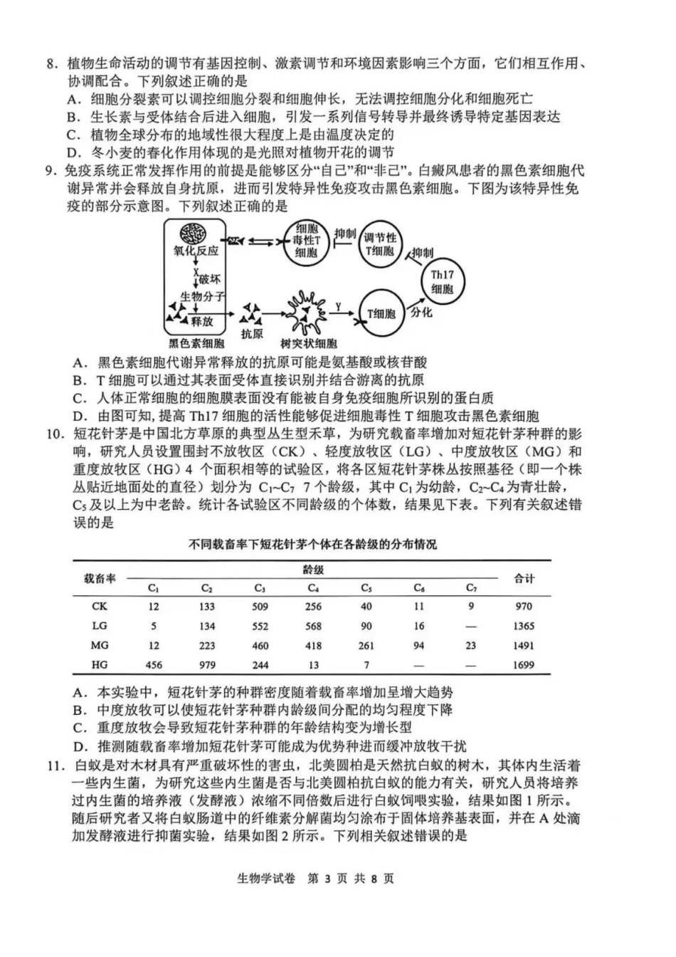 生物安徽江南十校2026届高三年级3月综合素质检测试卷(3.5-3.6).docx_第3页