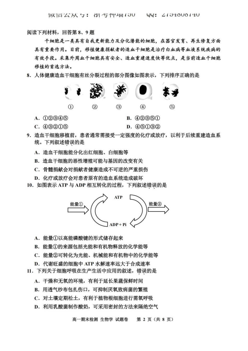 生物卷-2601嘉兴高一期末.pdf_第2页