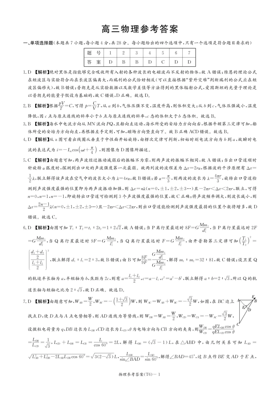 物理湖南长沙市湖南师范大学附属中学2026届高三月考（六）(2.6-2.7)(2).pdf_第1页