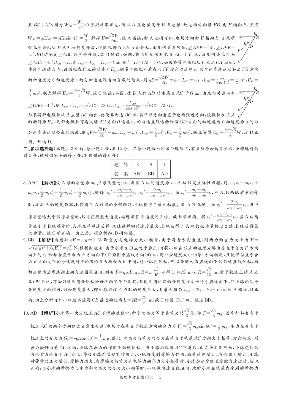 物理湖南长沙市湖南师范大学附属中学2026届高三月考（六）(2.6-2.7)(2).pdf_第2页