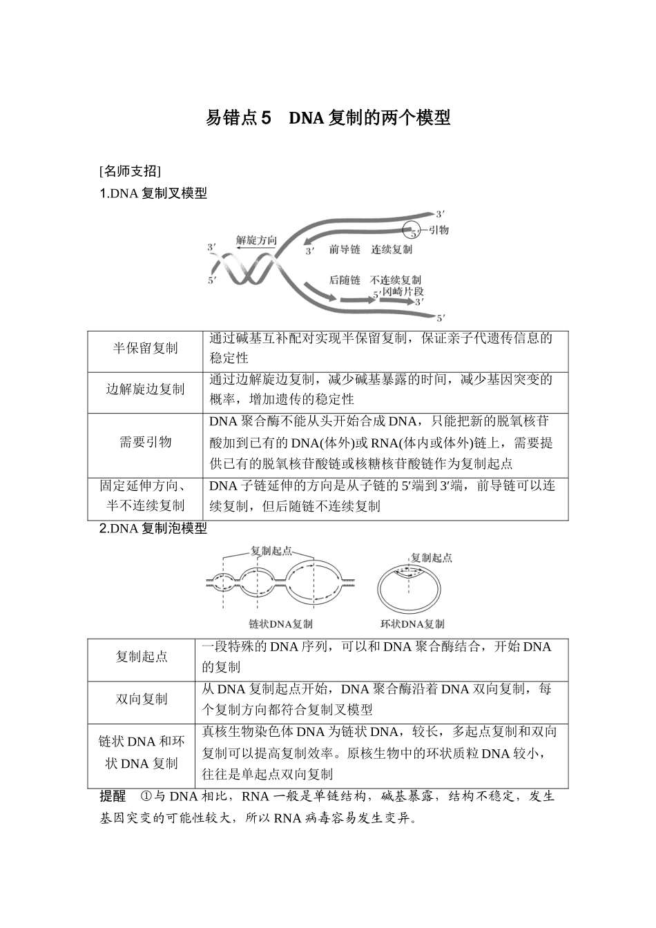 易错点5DNA复制的两个模型.doc_第1页