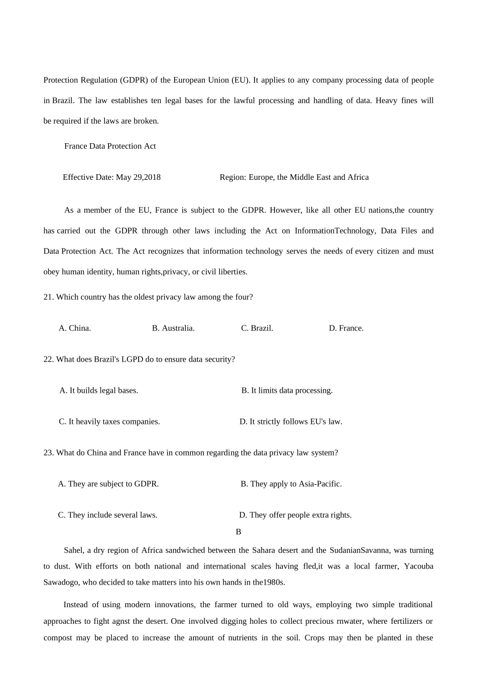 英语+答案贵州贵阳市2026年高三年级2月适应性考试(一)(贵阳一模)(2.27-2.28).docx_第3页