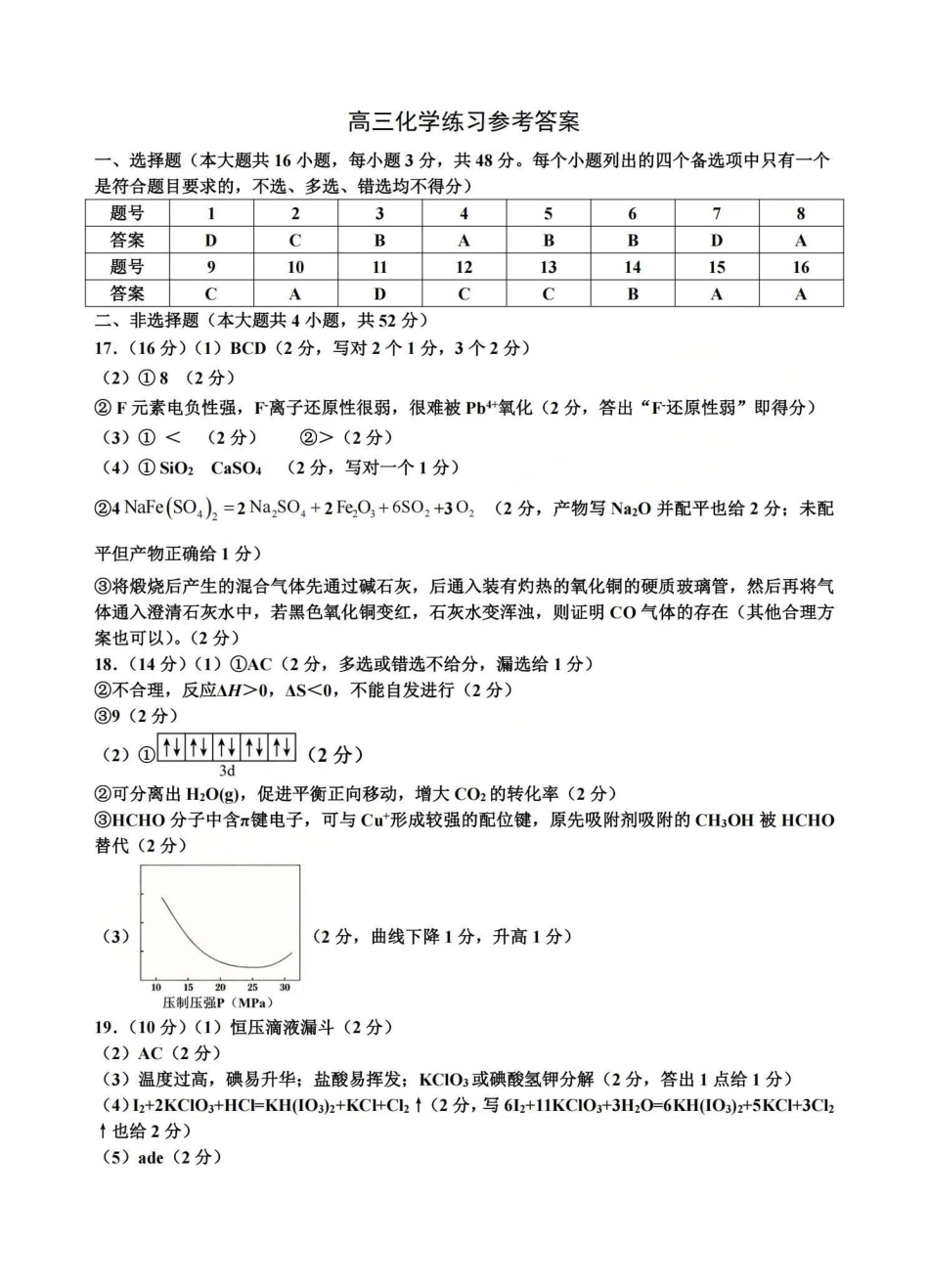 浙江名校协作体G12联盟2026届高三下学期开学练习化学答案.pdf_第1页