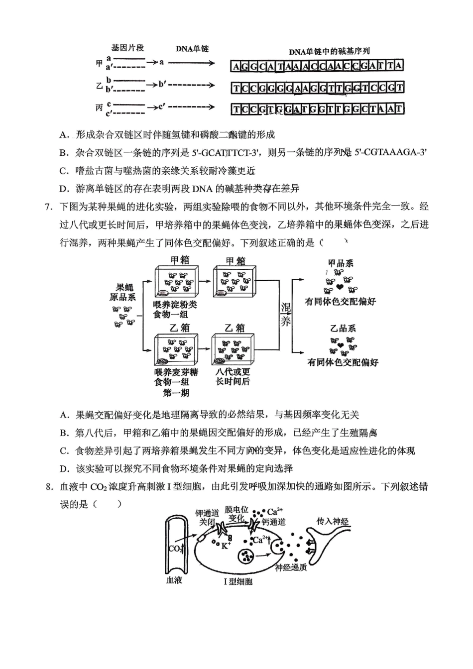 重庆西南大学附中高2026届高三下3月定时检测生物.pdf_第3页