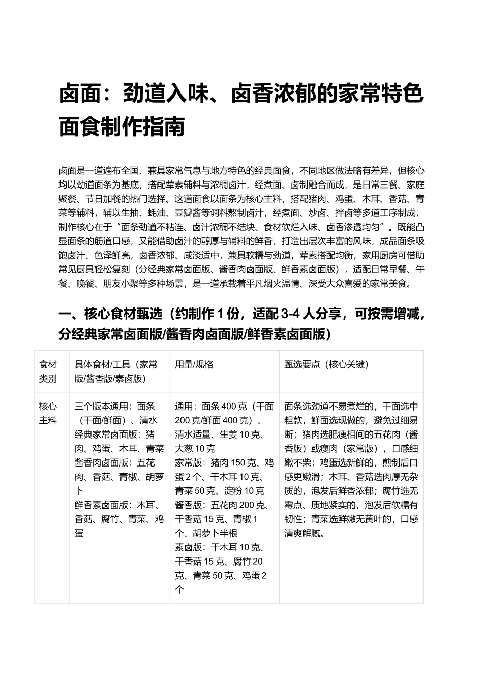 卤面：劲道入味、卤香浓郁的家常特色面食制作指南.docx_第1页