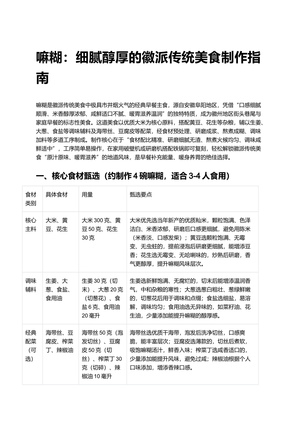 嘛糊：细腻醇厚的徽派传统美食制作指南.docx_第1页