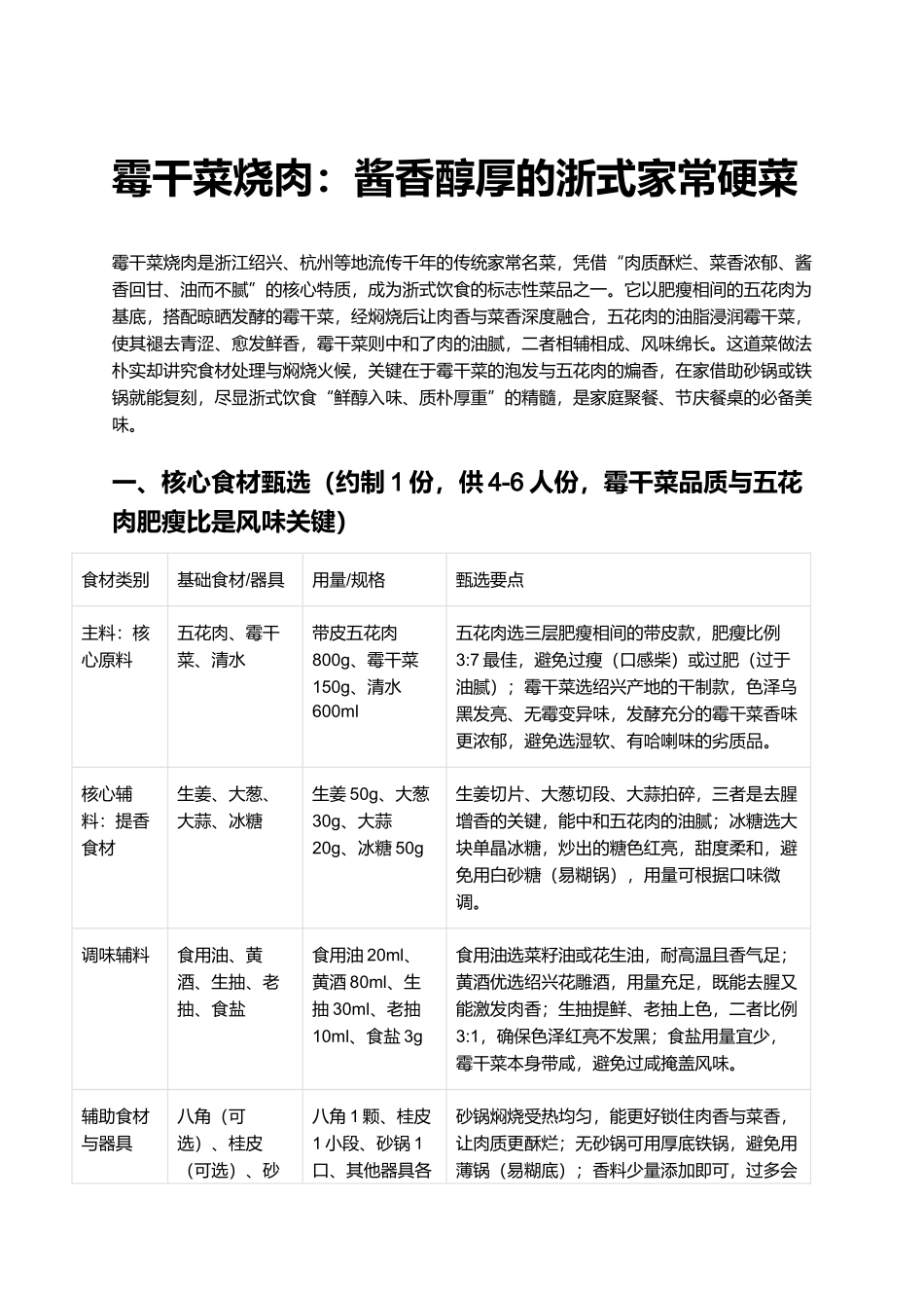 霉干菜烧肉：酱香醇厚的浙式家常硬菜.docx_第1页