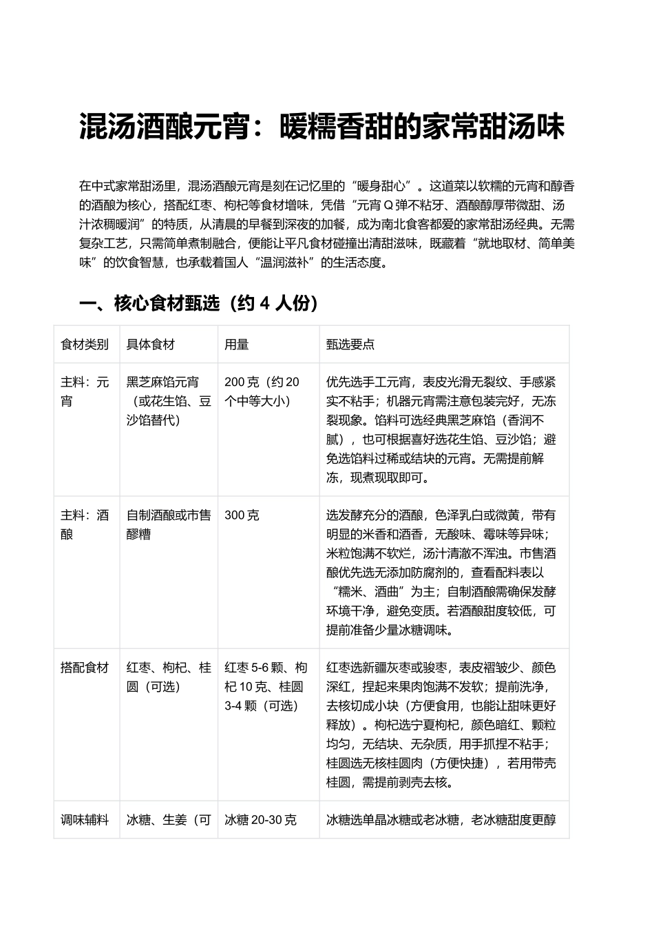 混汤酒酿元宵:暖糯香甜的家常甜汤味.docx_第1页