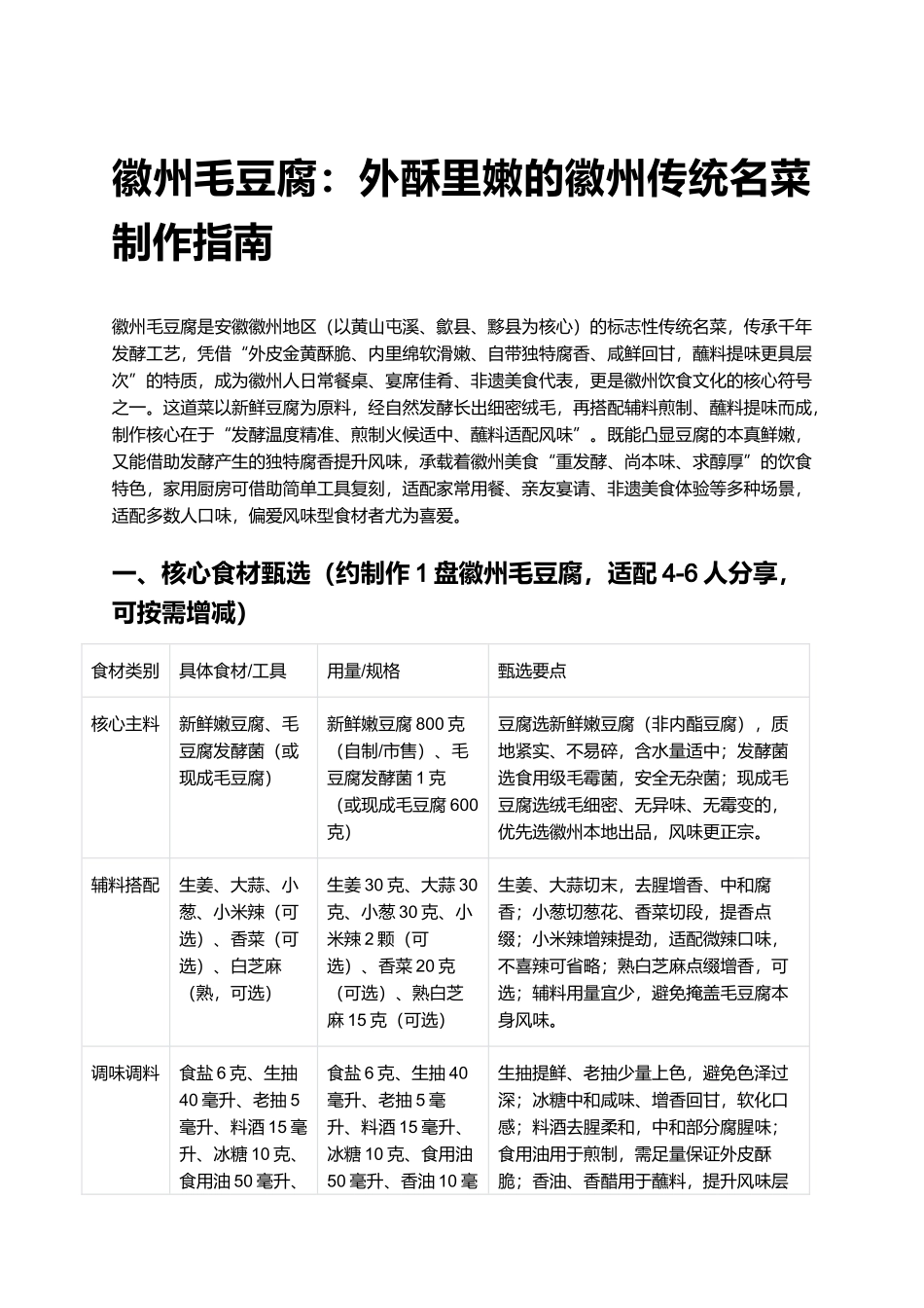 徽州毛豆腐:外酥里嫩的徽州传统名菜制作指南.docx_第1页