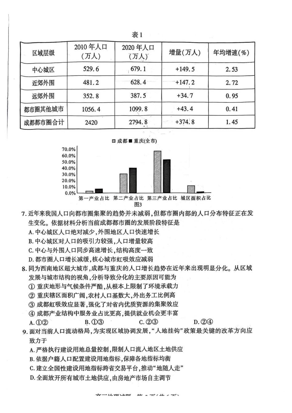 2026年3月襄阳市高三年级统一调研测试地理.pdf_第3页