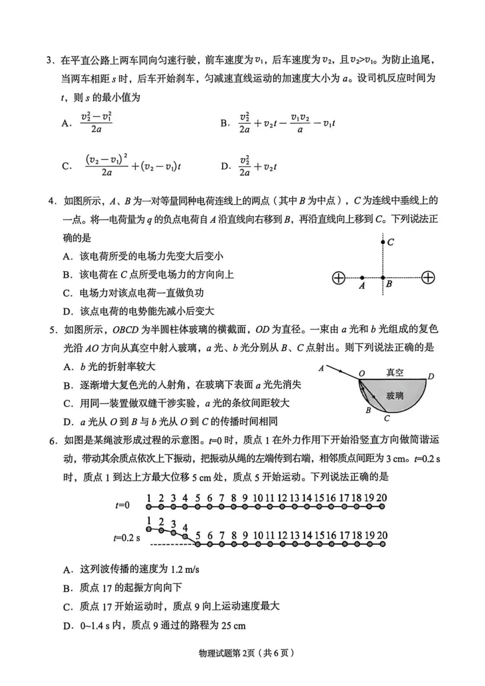 2026年兰州市高三模拟考试物理.pdf_第2页