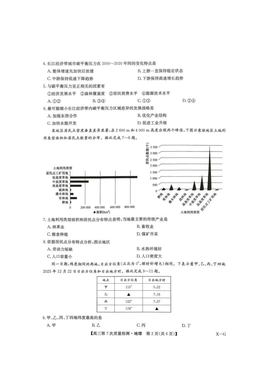 地理(X-G)九师联盟2026届高三年级第7次质量检测(3.5-3.6).pdf_第2页