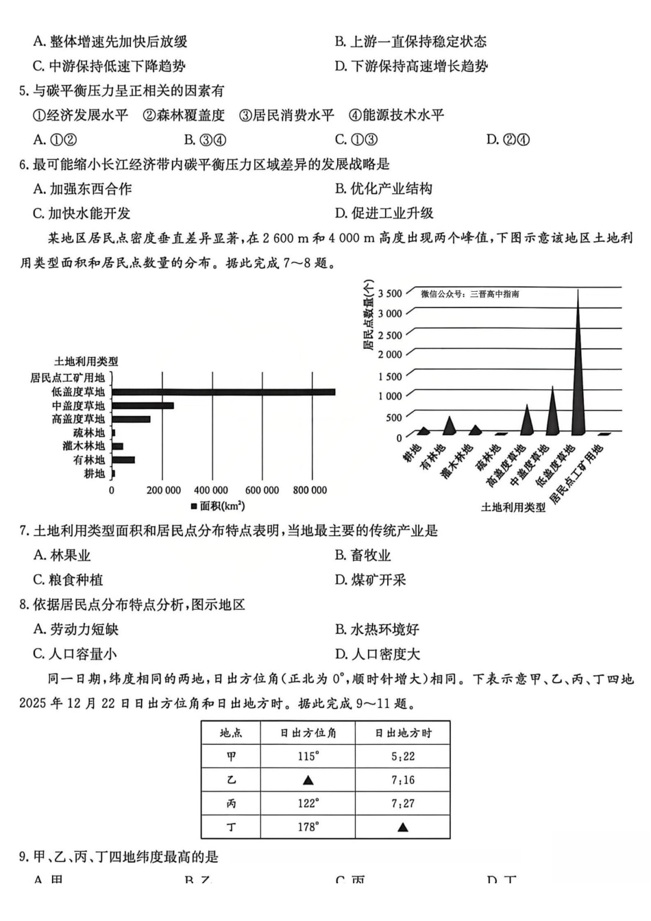 地理山西、陕西-九师联盟2026届高三年级第7次质量检测（3.5-3.6）.pdf_第2页