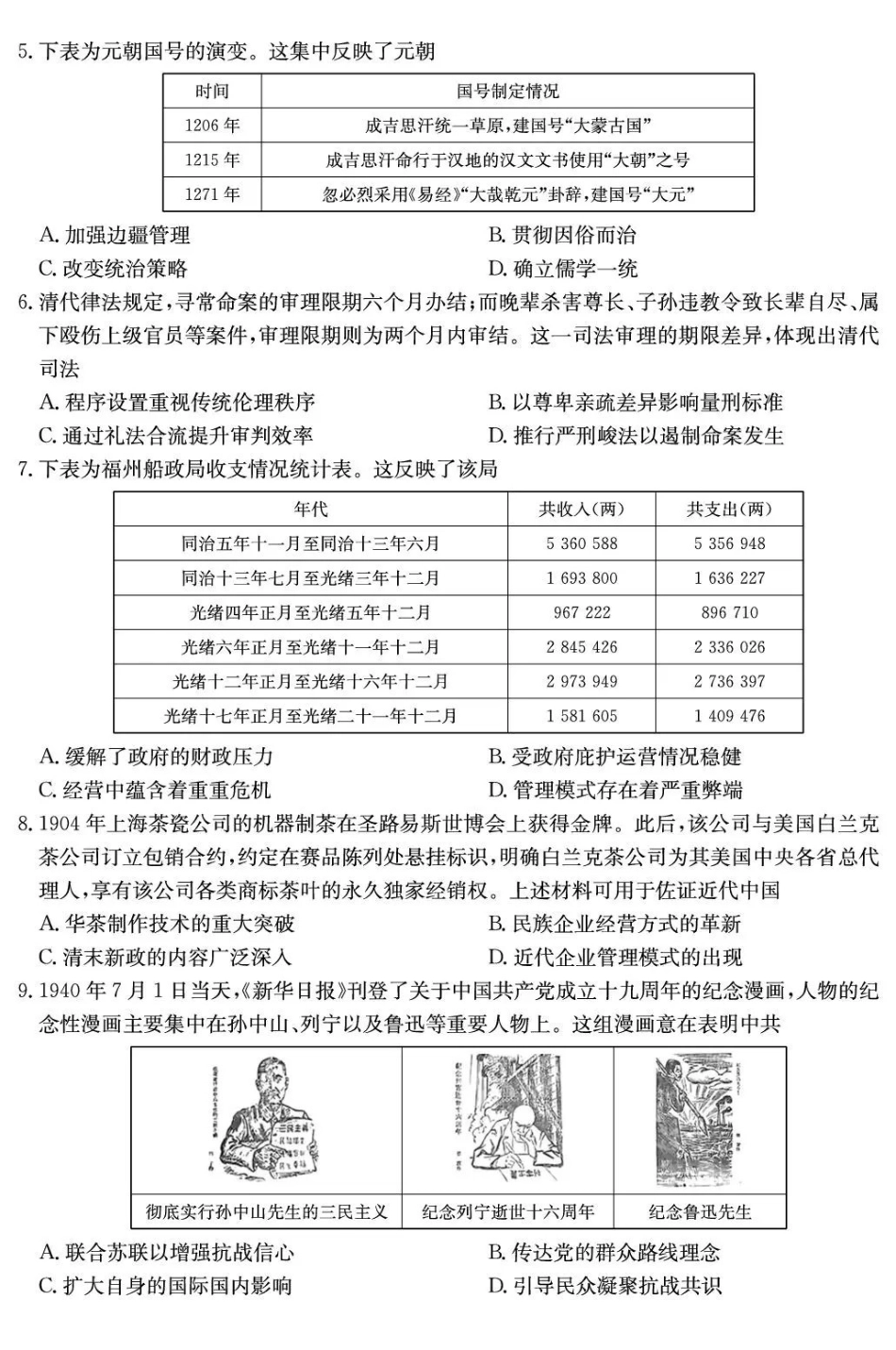 湖南师大附中2026届高三月考试卷（七）历史.pdf_第2页