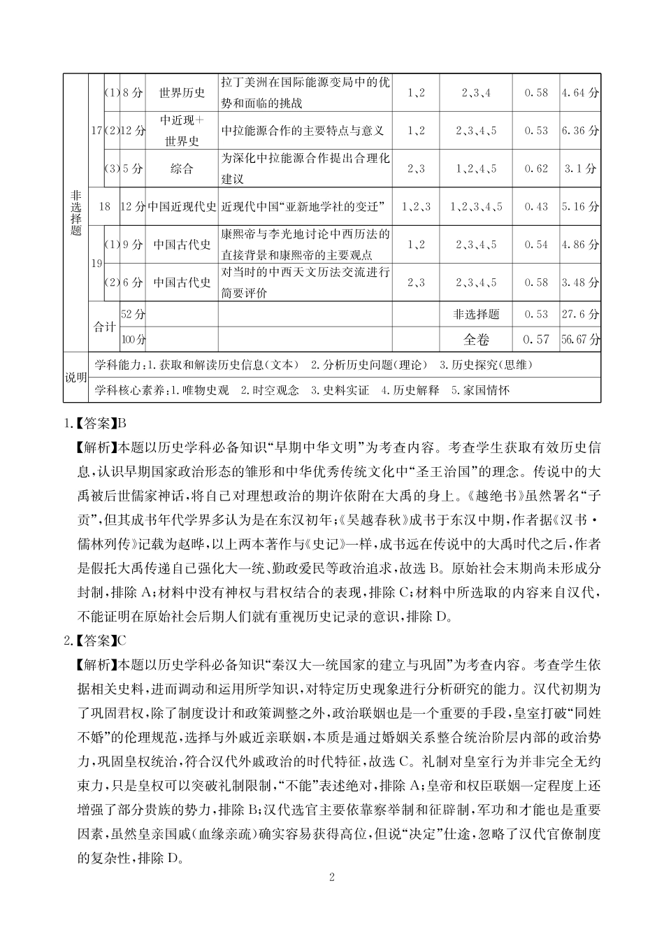 历史四川大数据联盟2026届高三年级3月开学联考（3.6-3.7）.pdf_第2页