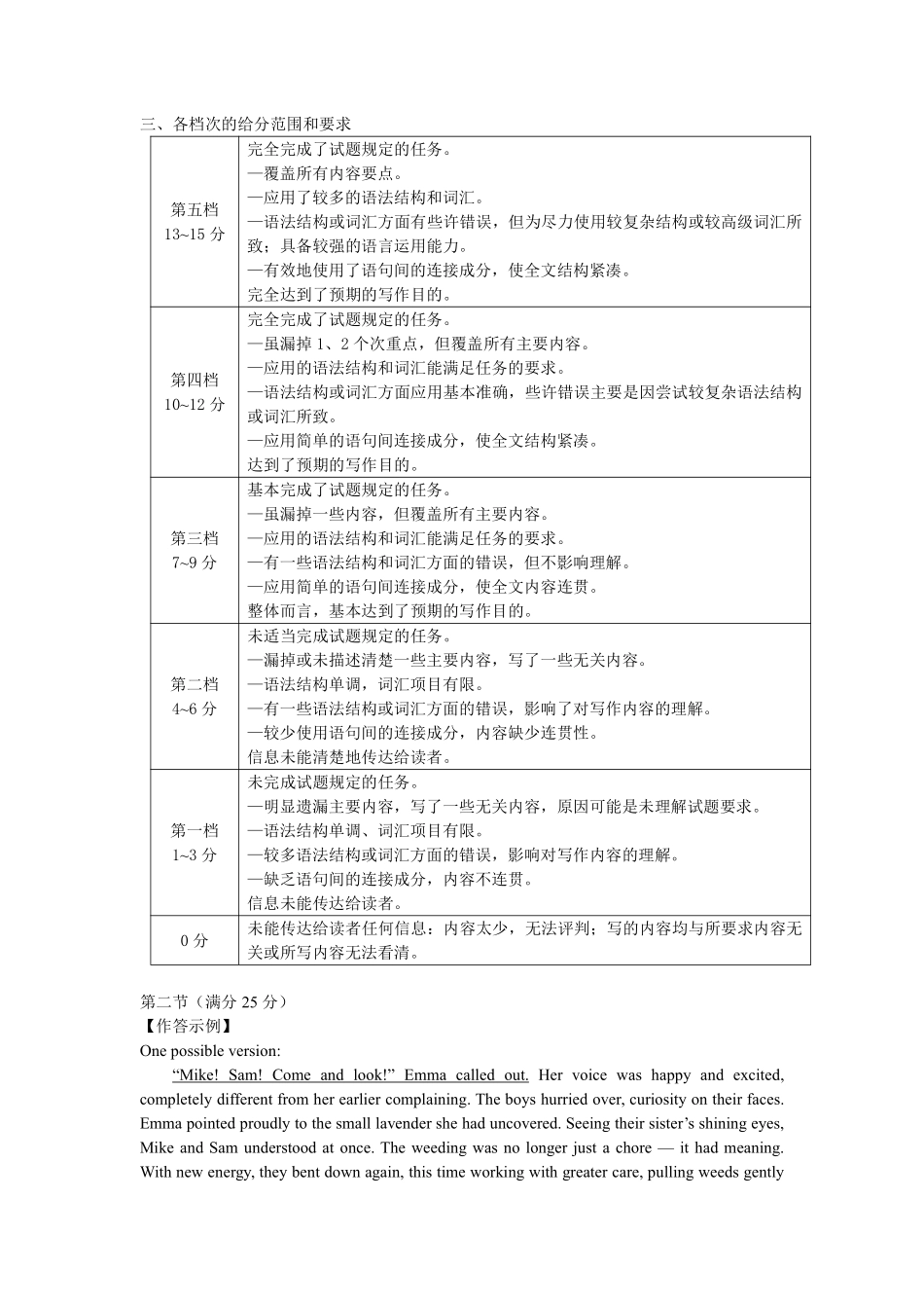 泉州市2026届高中毕业班模拟考试（一）英语答案.pdf_第2页