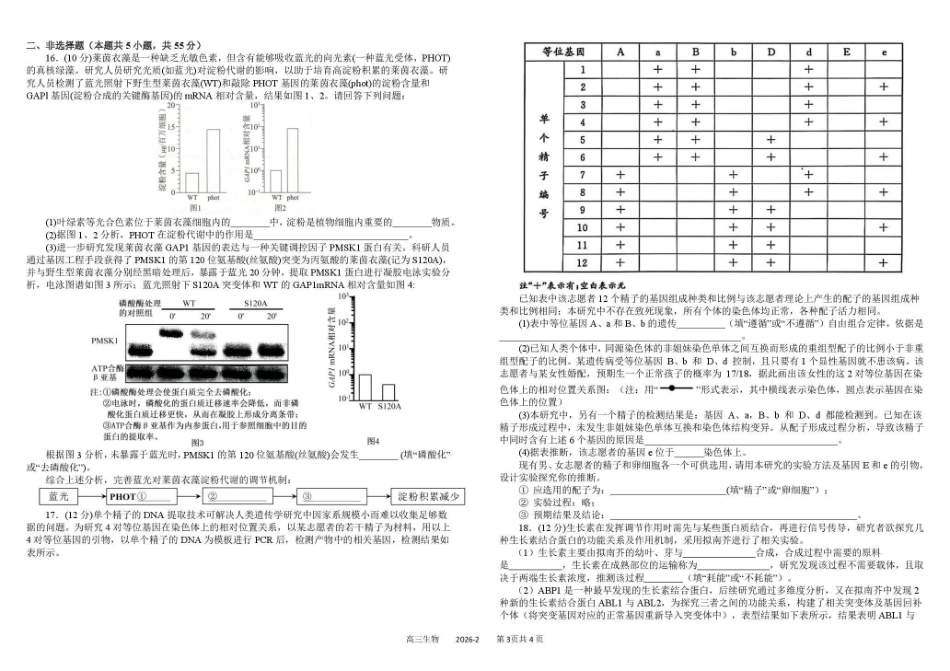 生物+答案四川成都市树德中学高2023级(2026届)高三下学期入学开学考试（3.3-3.4）.pdf_第3页