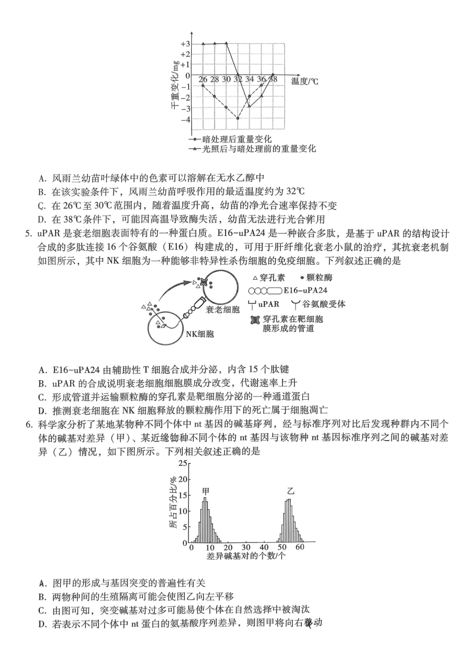 生物重庆市第一中学校高2026届高三年级下学期3月月考(3.6-3.7).pdf_第2页