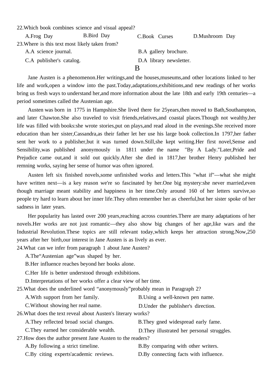 英语浙江浙南名校联盟2026年高二年级下学期返校(开学)考试(3.4-3.5).docx_第3页