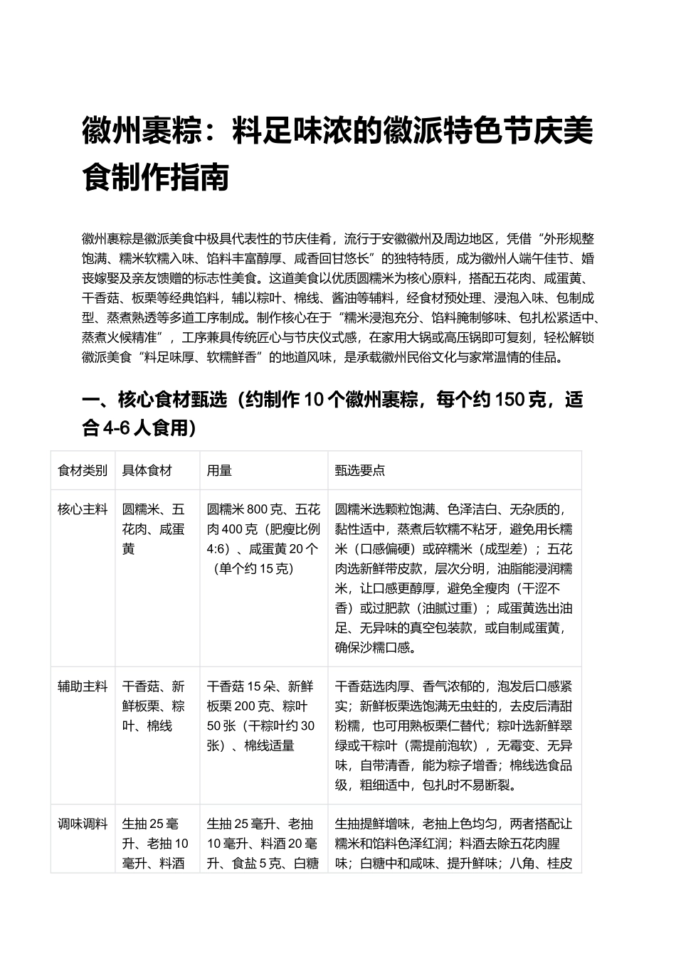 徽州裹粽:料足味浓的徽派特色节庆美食制作指南.docx_第1页