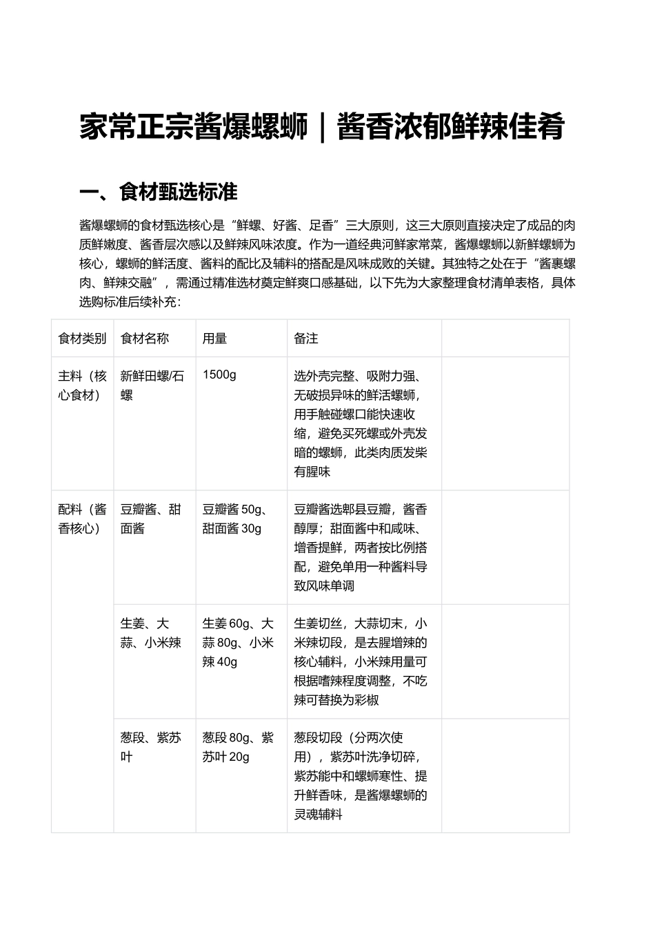 家常正宗酱爆螺蛳｜酱香浓郁鲜辣佳肴.docx_第1页