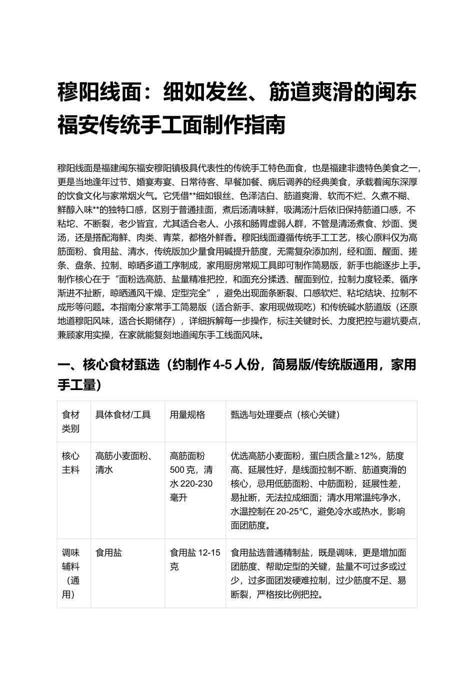 穆阳线面：细如发丝、筋道爽滑的闽东福安传统手工面制作指南.docx_第1页