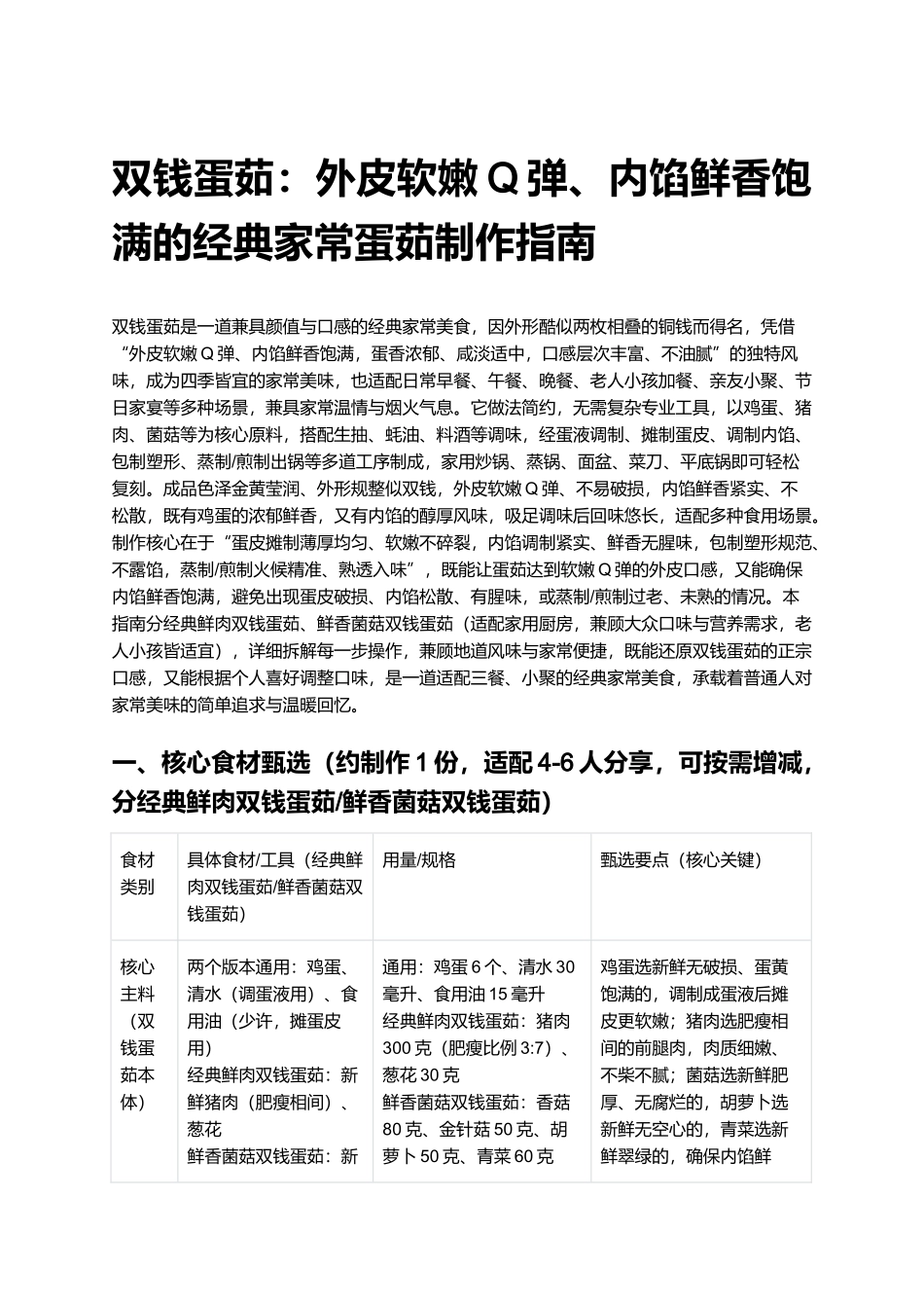 双钱蛋茹：外皮软嫩Q弹、内馅鲜香饱满的经典家常蛋茹制作指南.docx_第1页