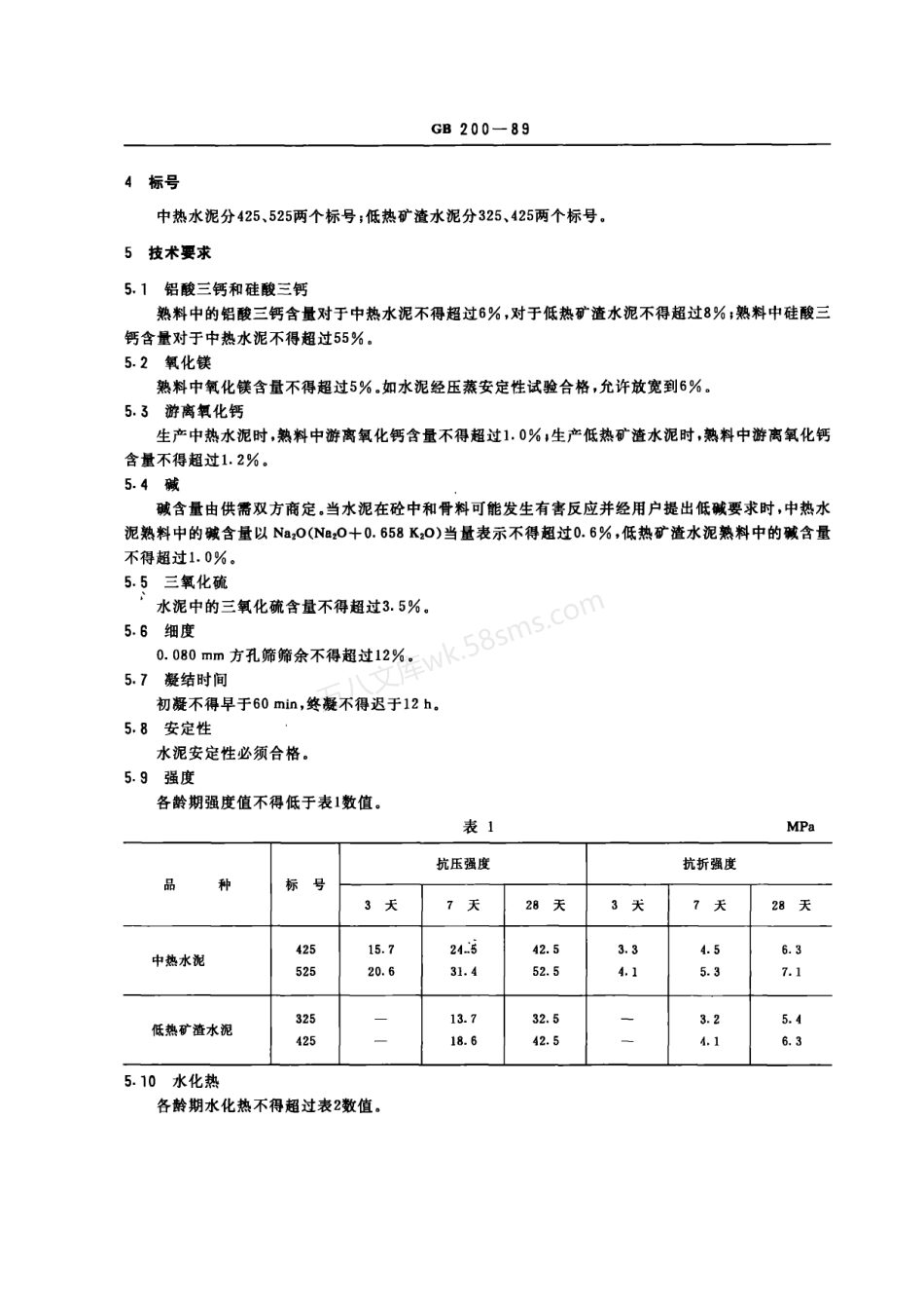 GB 200-19891 中热硅酸盐水泥 低热矿渣硅酸盐水泥.pdf_第2页