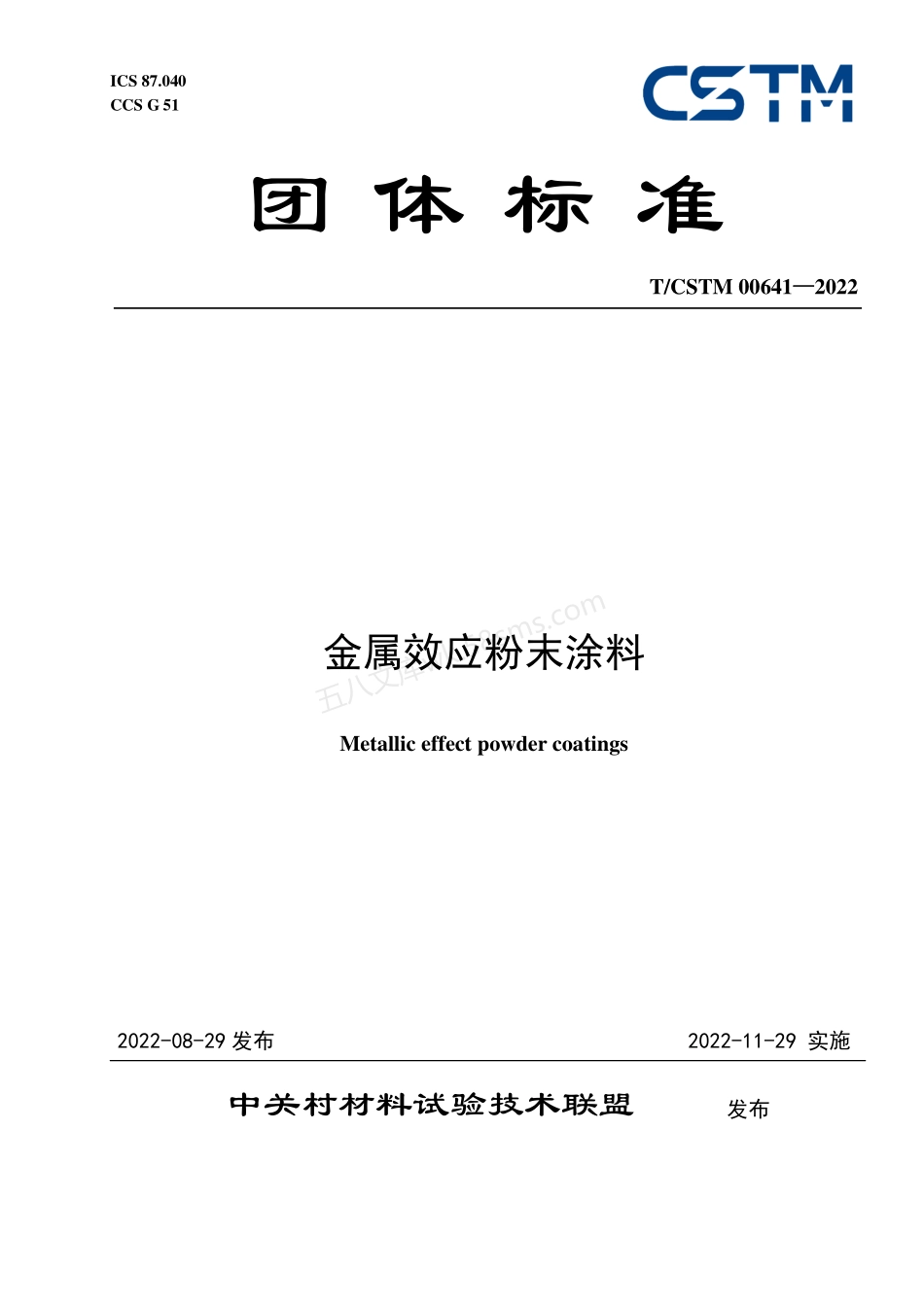 TCSTM 00641-2022 金属效应粉末涂料.pdf_第1页