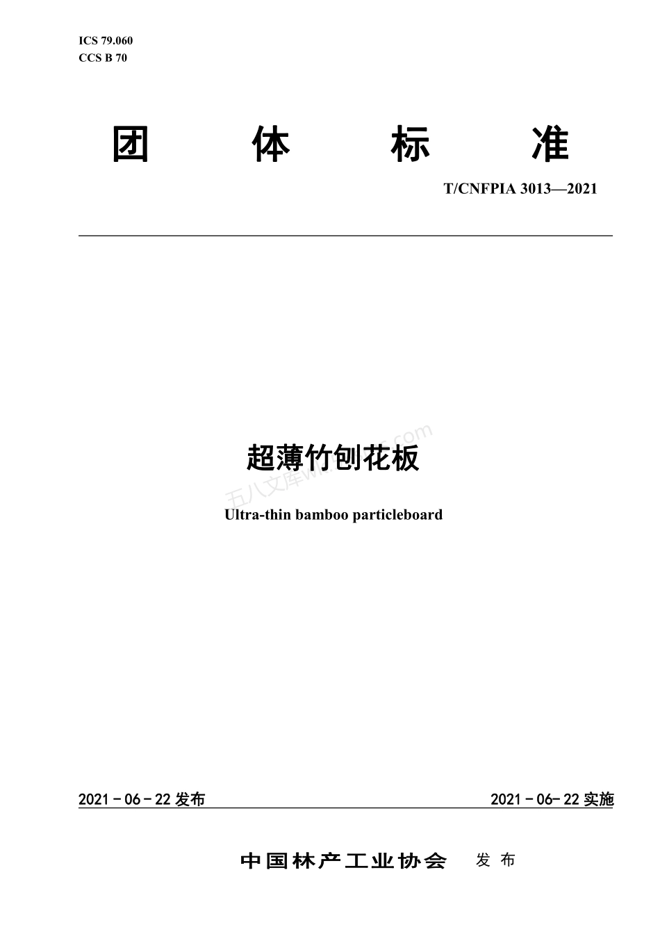 TCNFPIA 3013-2021 超薄竹刨花板.pdf_第1页