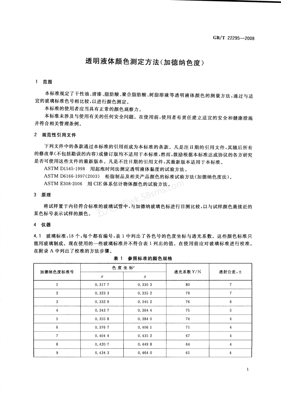 GBT 22295-2008透明液体颜色测定方法(加德纳色度).pdf_第3页