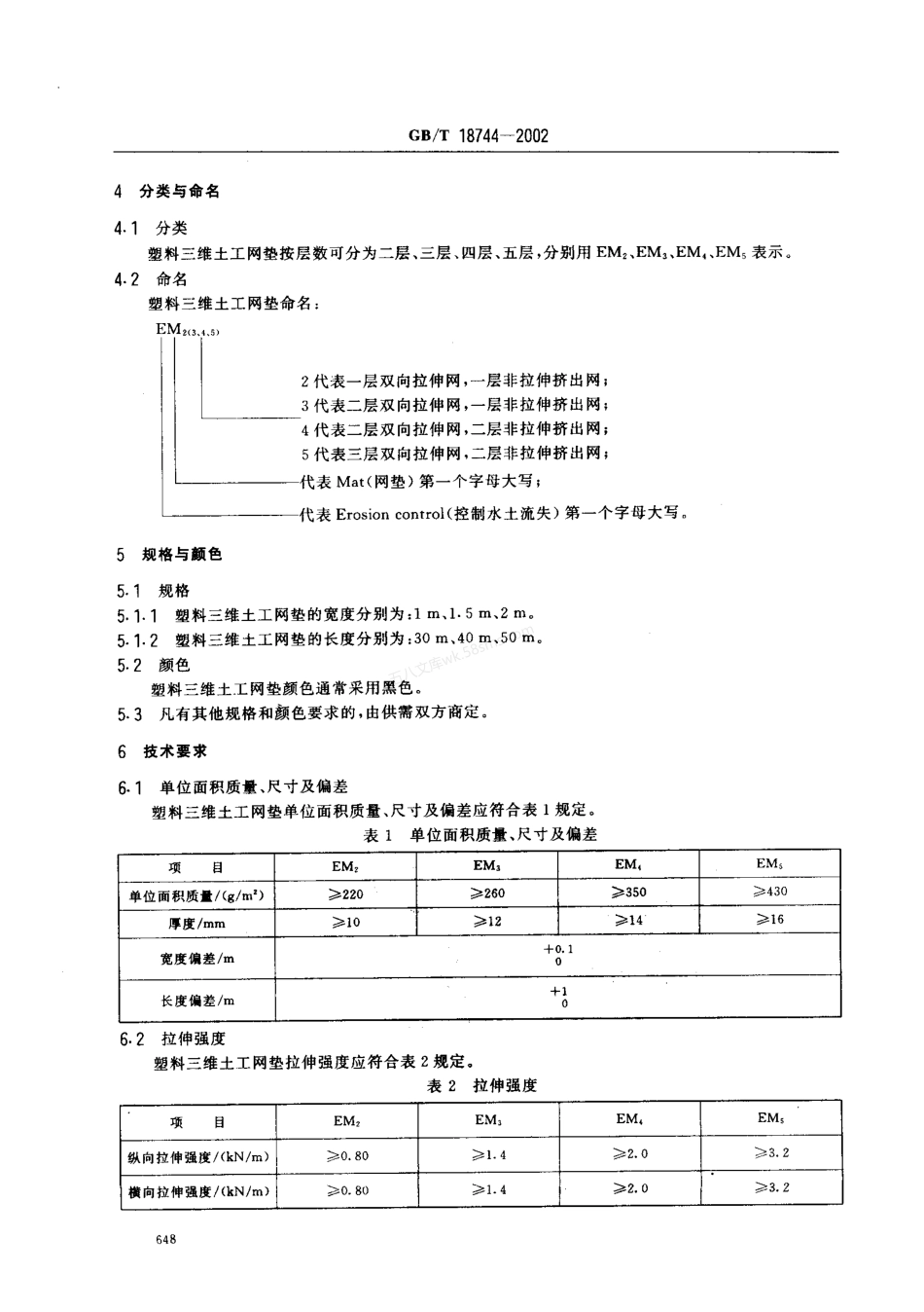 GBT 18744-2002 土工合成材料 塑料三维土工网垫.pdf_第3页