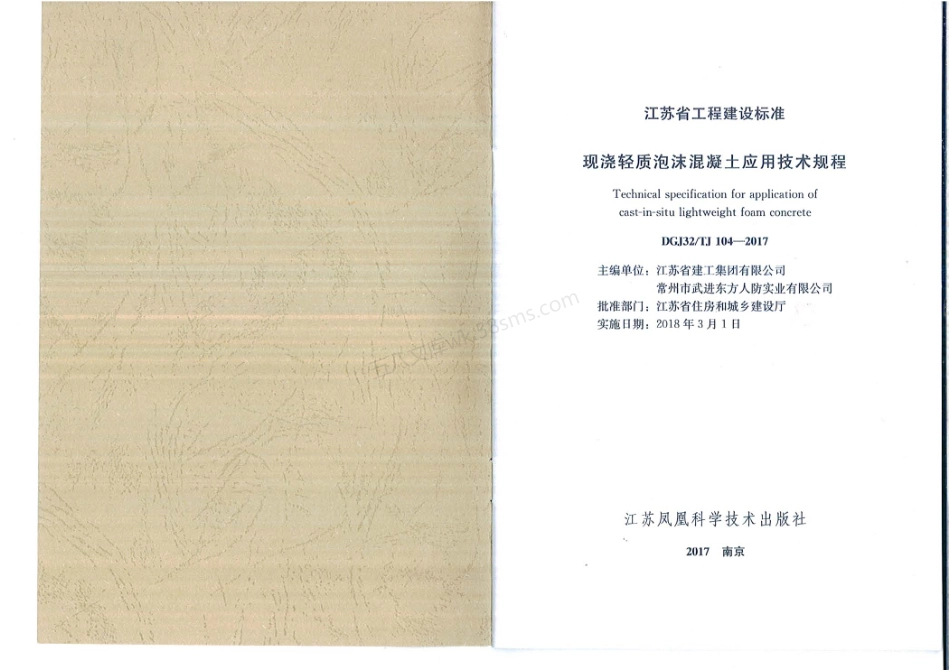 DGJ32TJ 104-2017 现浇轻质泡沫混凝土应用技术规程.pdf_第2页