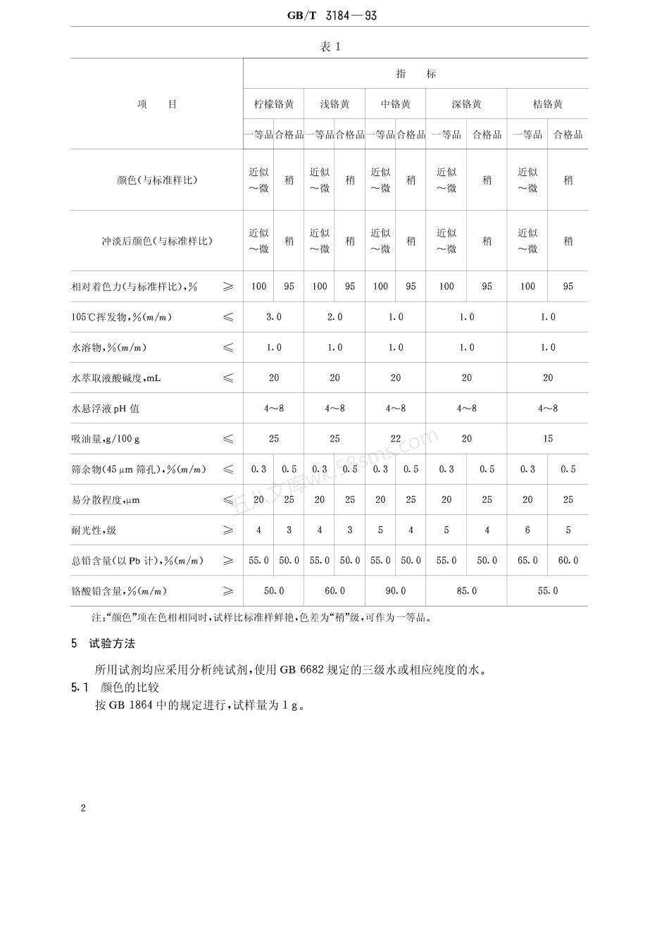 GBT 3184-1993 铅铬黄.pdf_第3页