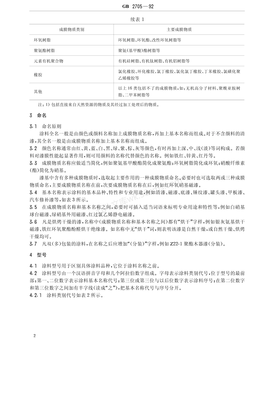 GBT 2705-1992 涂料产品分类命名和型号.pdf_第3页