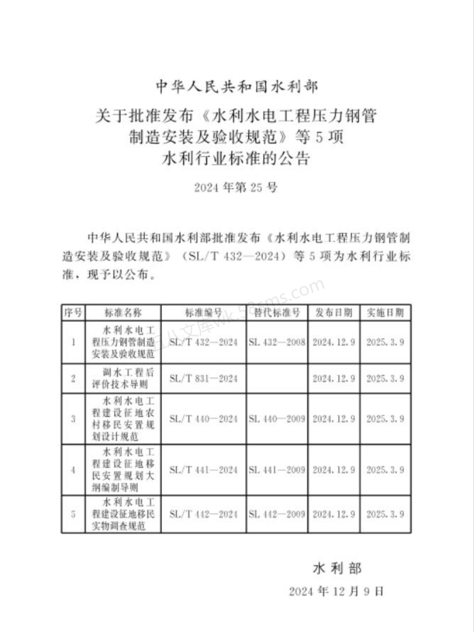 SLT 440-2024 水利水电工程建设征地农村移民安置规划设计规范.pdf_第2页