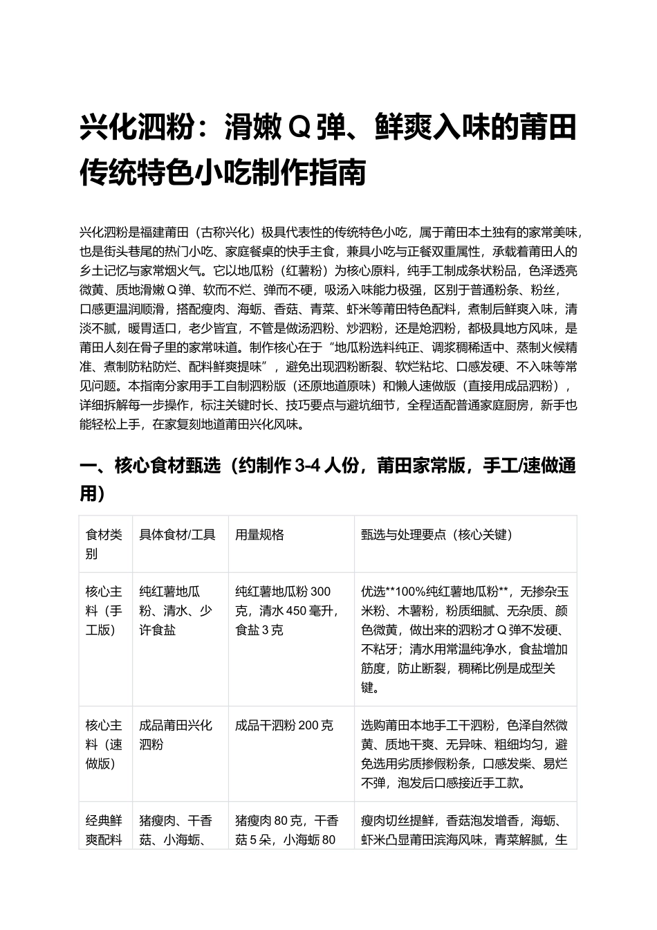 兴化泗粉：滑嫩Q弹、鲜爽入味的莆田传统特色小吃制作指南.docx_第1页