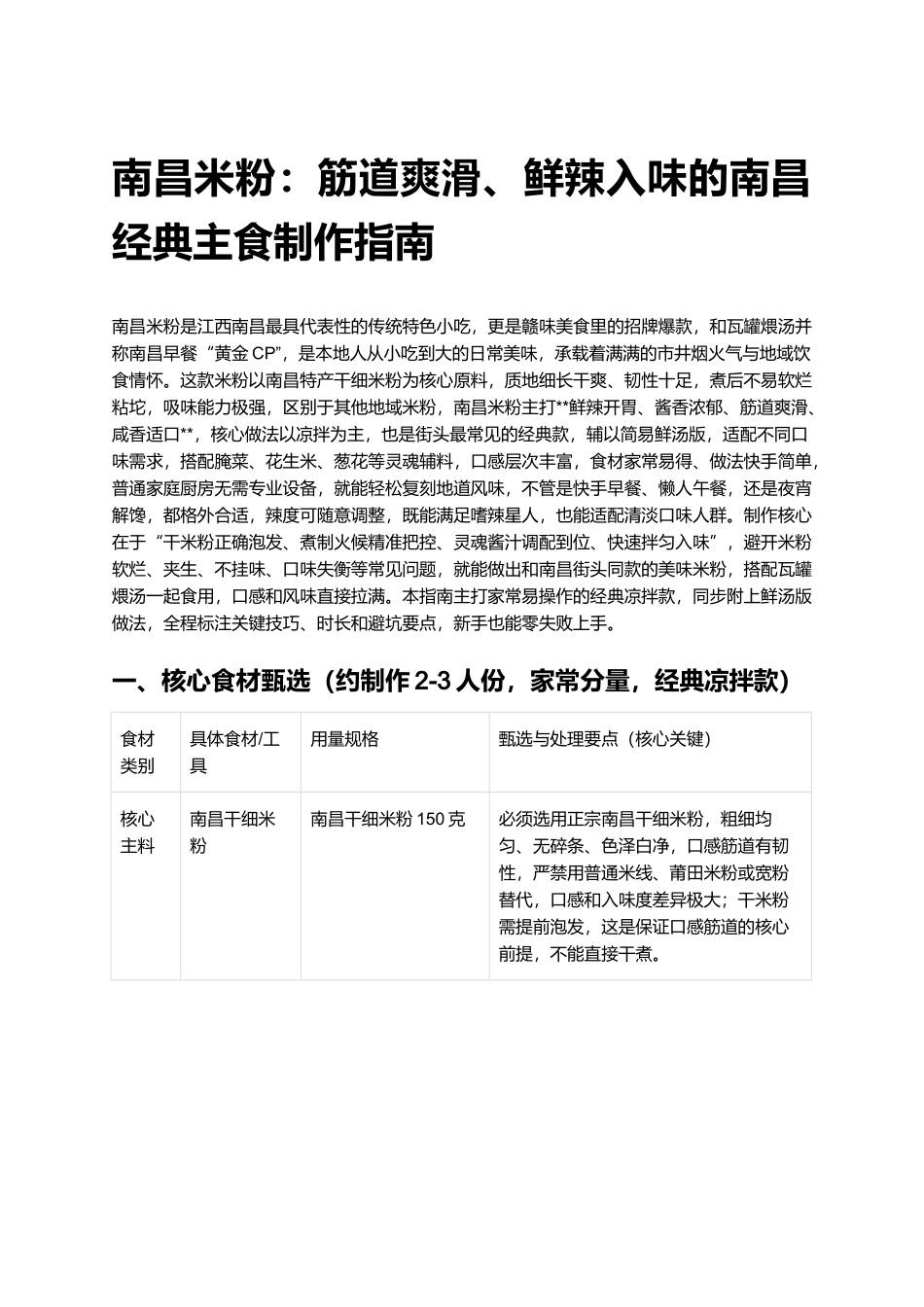 南昌米粉：筋道爽滑、鲜辣入味的南昌经典主食制作指南.docx_第1页